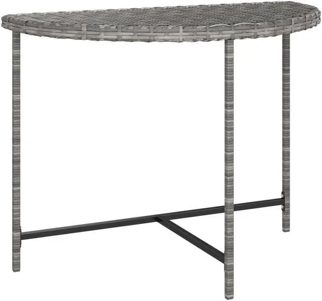 Main image of vidaXL Patio Table Gray 39.4"x19.7"x29.5" Poly Rattan