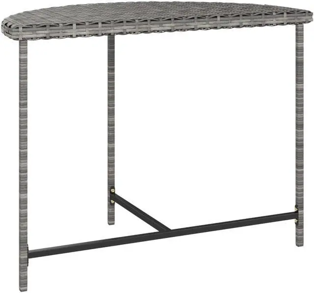 Alt view image 2 of 17 - vidaXL Patio Table Gray 39.4"x19.7"x29.5" Poly Rattan