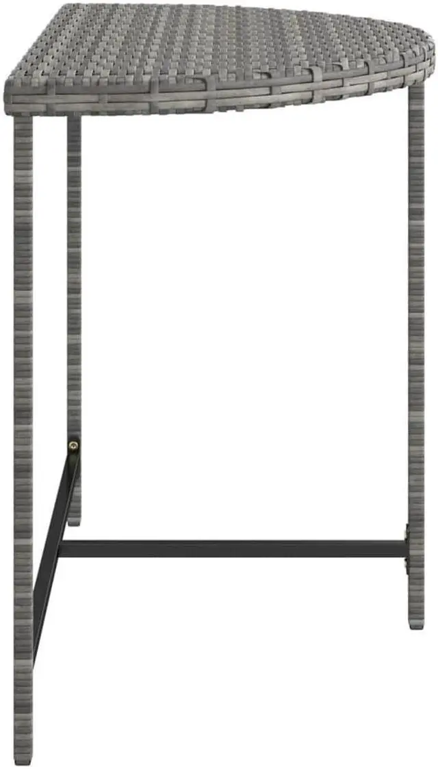 Alt view image 4 of 17 - vidaXL Patio Table Gray 39.4"x19.7"x29.5" Poly Rattan
