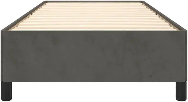 Alt view image 10 of 17 - vidaXL Bed Frame Dark Gray 39.4"x74.8" Twin Velvet