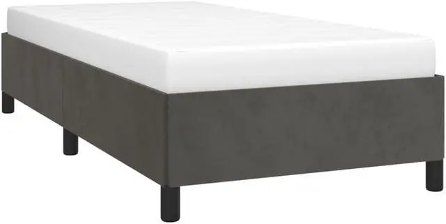 Alt view image 8 of 17 - vidaXL Bed Frame Dark Gray 39.4"x74.8" Twin Velvet