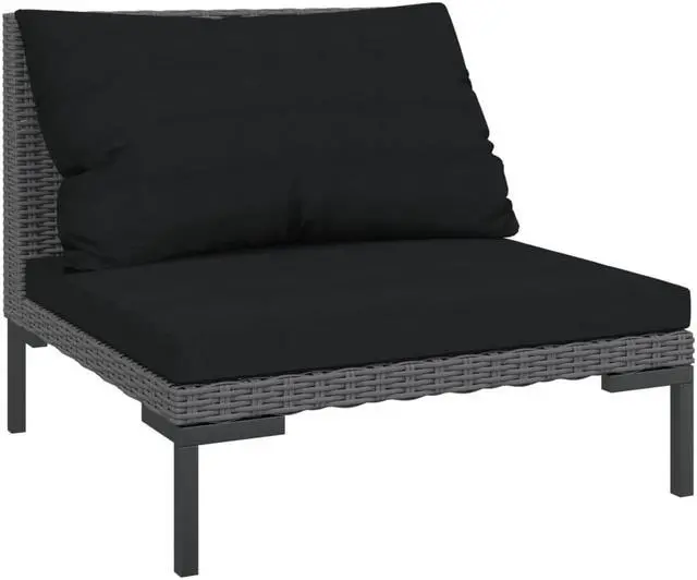 Alt view image 8 of 14 - vidaXL Patio Sofas 2pcs with Cushions Half Round Poly Rattan
