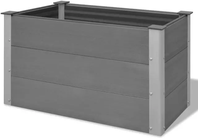 Alt view image 8 of 17 - vidaXL Garden Raised Bed WPC 39.4"x19.7"x21.3" Gray