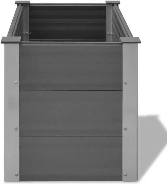 Alt view image 10 of 17 - vidaXL Garden Raised Bed WPC 39.4"x19.7"x21.3" Gray