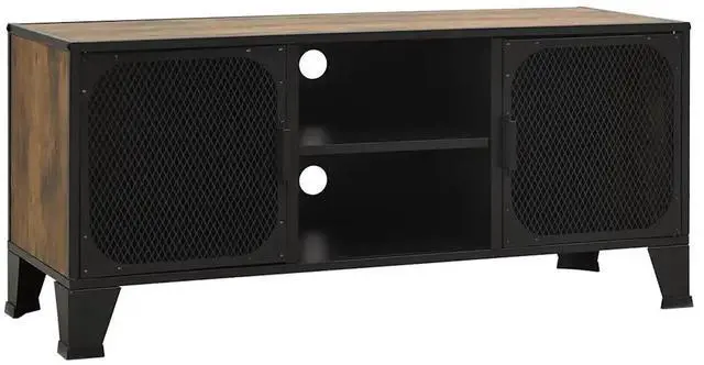 Alt view image 15 of 18 - vidaXL TV Stand TV Unit Sideboard Home TV Console Rustic Brown Metal and MDF