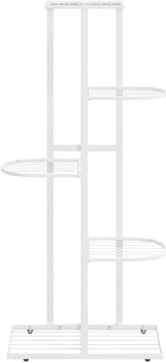 Alt view image 8 of 13 - vidaXL 5-Floor Flower Stand 16.9"x8.7"x38.6" White Metal