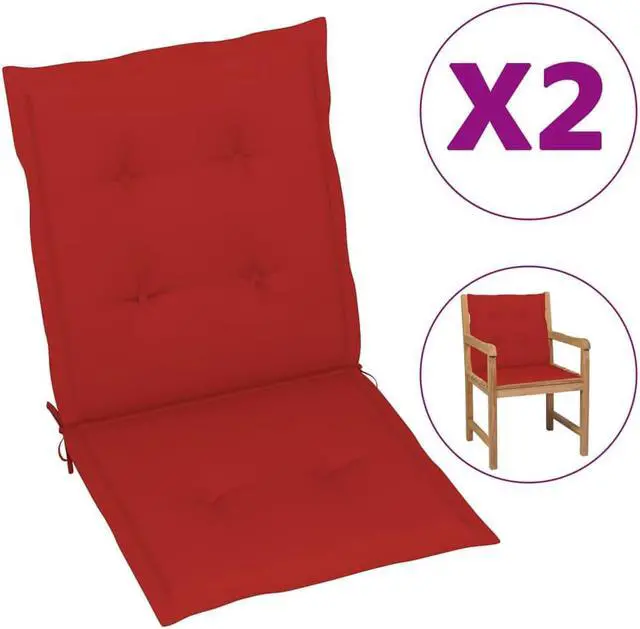 Alt view image 10 of 19 - vidaXL Chair Cushion 2 Pcs Outdoor Patio Chair Cushion Pad Red Oxford Fabric