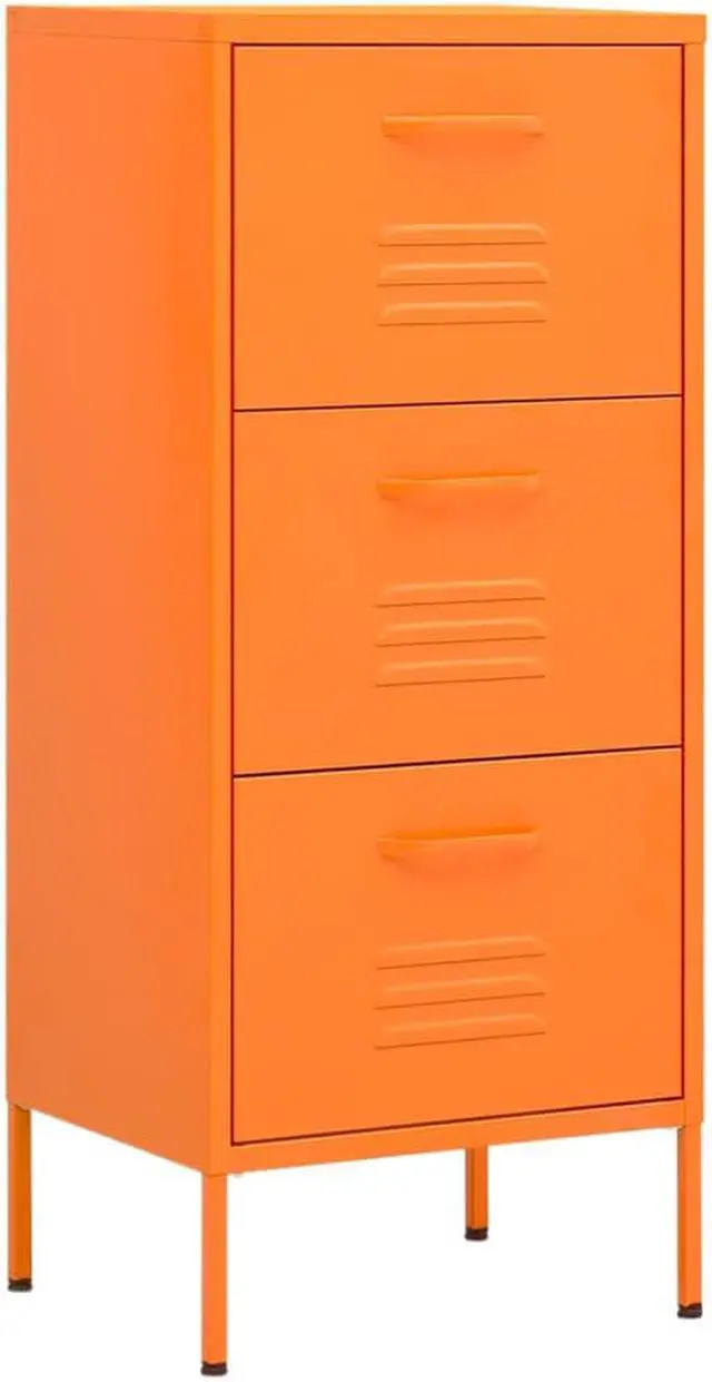Alt view image 2 of 18 - vidaXL Storage Cabinet Orange 16.7"x13.8"x40" Steel
