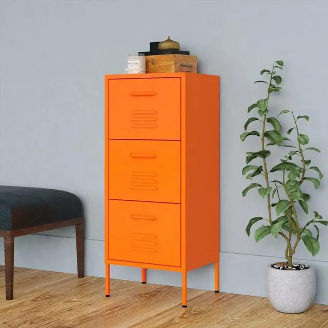 Main image of vidaXL Storage Cabinet Orange 16.7"x13.8"x40" Steel