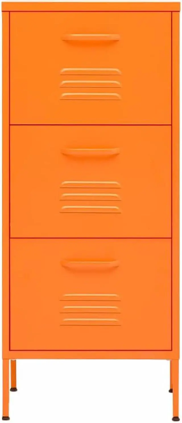 Alt view image 3 of 18 - vidaXL Storage Cabinet Orange 16.7"x13.8"x40" Steel