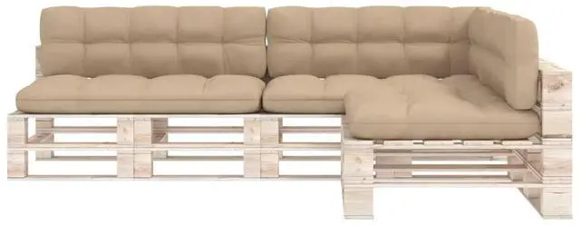 Alt view image 14 of 17 - vidaXL 7x Pallet Sofa Cushions Beige Indoor Outdoor Sofa Seat Chair Cushion
