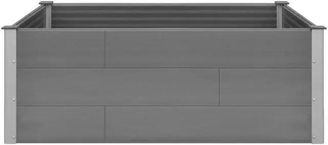 Alt view image 8 of 14 - vidaXL Garden Raised Bed WPC 59.1"x39.4"x21.3" Gray
