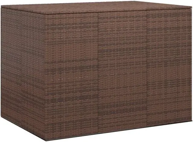 Alt view image 5 of 11 - vidaXL Patio Cushion Box PE Rattan Brown