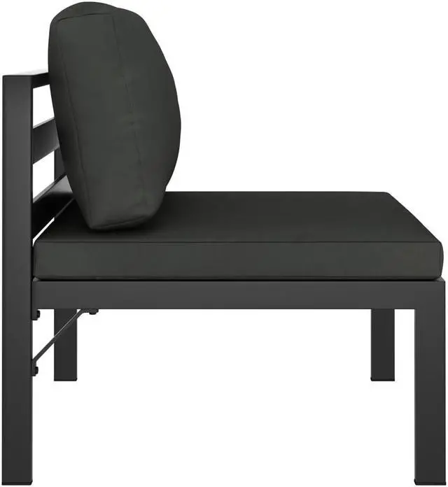 Alt view image 7 of 15 - vidaXL Sectional Middle Sofa with Cushions Aluminum Anthracite