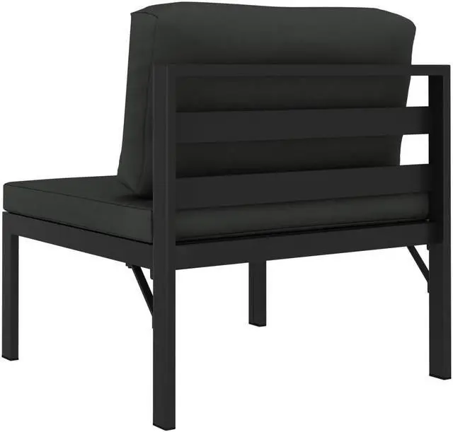 Alt view image 8 of 15 - vidaXL Sectional Middle Sofa with Cushions Aluminum Anthracite
