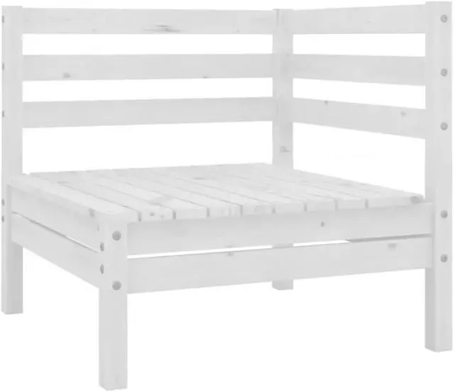 Alt view image 3 of 16 - vidaXL 3 Piece Patio Lounge Set White Solid Pinewood