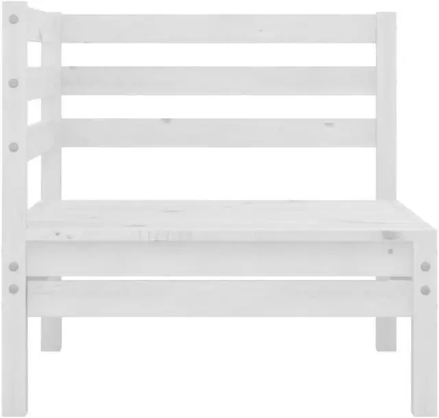 Alt view image 4 of 16 - vidaXL 3 Piece Patio Lounge Set White Solid Pinewood
