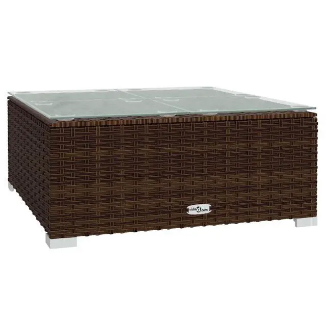 Alt view image 13 of 15 - vidaXL 3 Piece Patio Lounge Set with Cushions Poly Rattan Brown