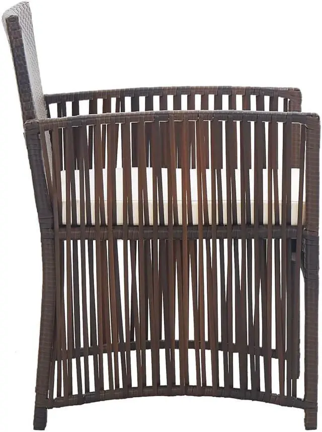 Alt view image 9 of 17 - vidaXL Patio Armchairs with Cushions 2 pcs Brown Poly Rattan
