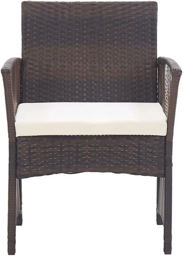 Alt view image 8 of 17 - vidaXL Patio Armchairs with Cushions 2 pcs Brown Poly Rattan