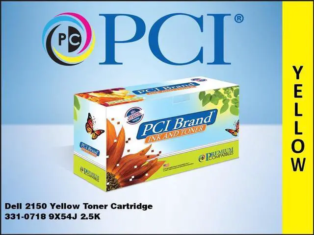 Alt view image 2 of 8 - Premium Compatibles 331-0718 Premium Compatibles Dell 2150 2155 3310718 9X54J Yellowl Toner Cartridge - PCI Dell 331-0718 9X54J NPDXG 2.5K Yellow Laser Toner Cartridge for Dell 2150CDN Dell 2150CN