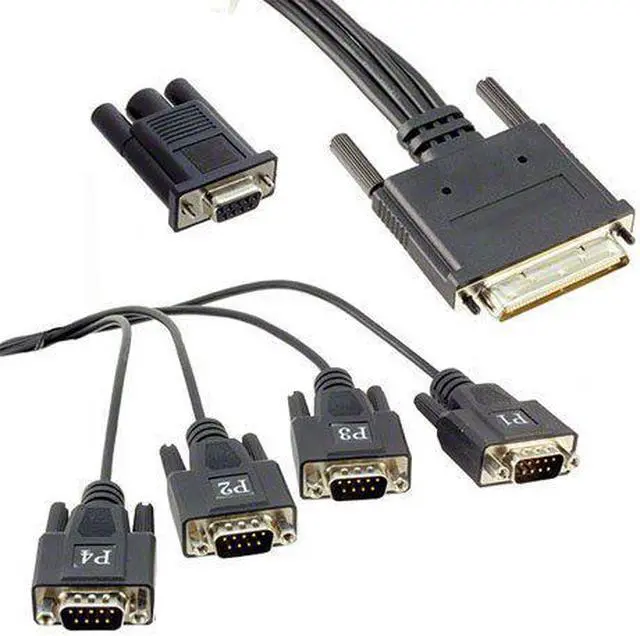 Alt view image 10 of 12 - Digi International Model 76000528 4 ft. 4-Port DB9M DTE Fan-Out Cable Male to Male