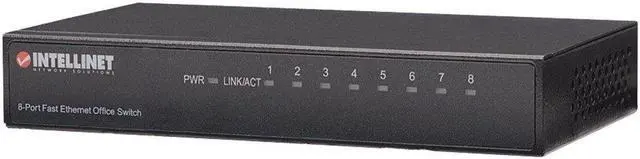 Alt view image 10 of 17 - Intellinet 8-Port Fast Ethernet Office Switch, Desktop Size, Metal, IEEE 802.3az (Energy Efficient Ethernet)