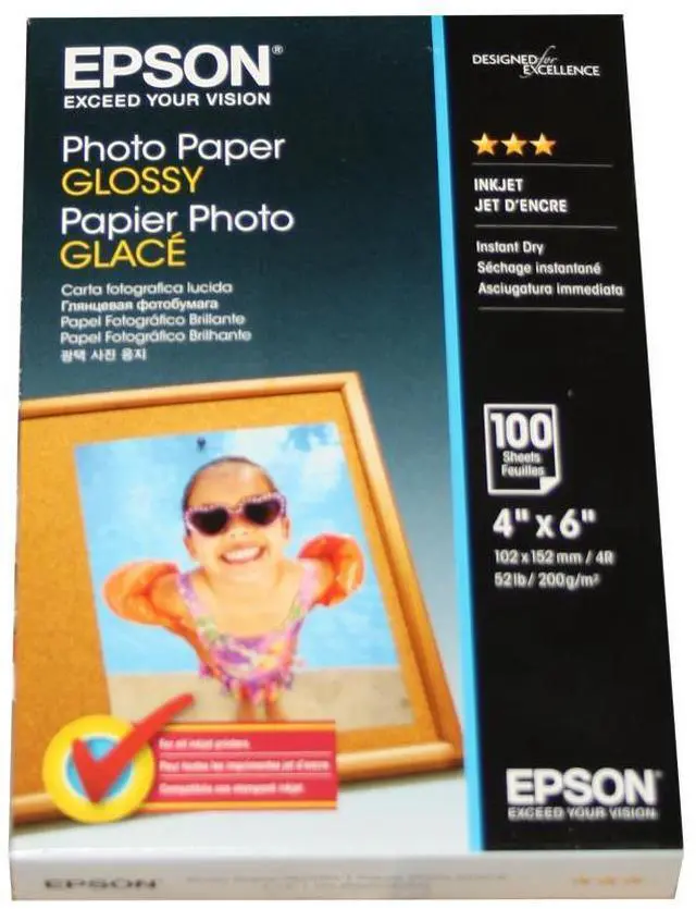 Alt view image 8 of 8 - Epson S042038 Photo Paper - 4" x 6" - Glossy - 100 Sheet - White