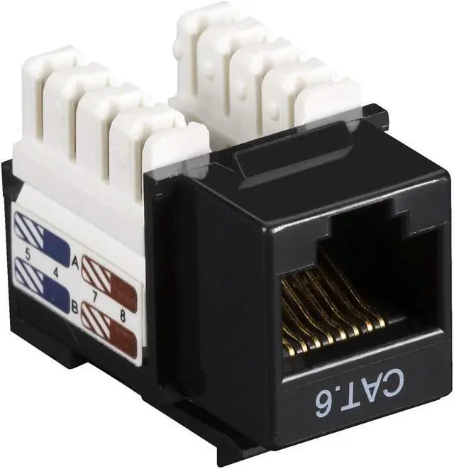 Alt view image 8 of 8 - Black Box CAT6 Value Line Keystone Jack, Black 10-Pack