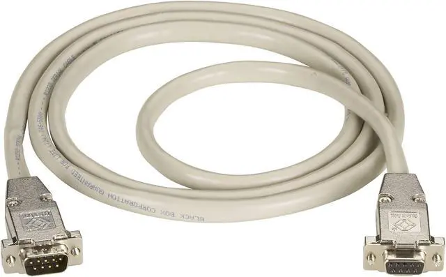 Alt view image 7 of 8 - Black Box EDN12H-0005-MF RS232 Shielded Cable - Metal Hood, DB9 Male/Female, Beige, 5 ft.