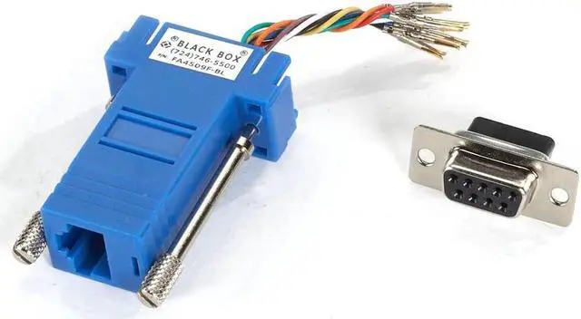 Alt view image 6 of 7 - Black Box DB9 Colored Modular Adapter (Unassembled), Female to RJ-45, 8-Wire, Blue