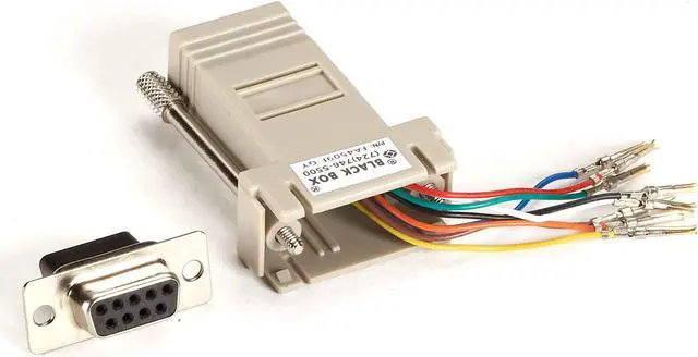 Alt view image 5 of 8 - Black Box DB9 Colored Modular Adapter (Unassembled), Female to RJ-45, 8-Wire, Gray
