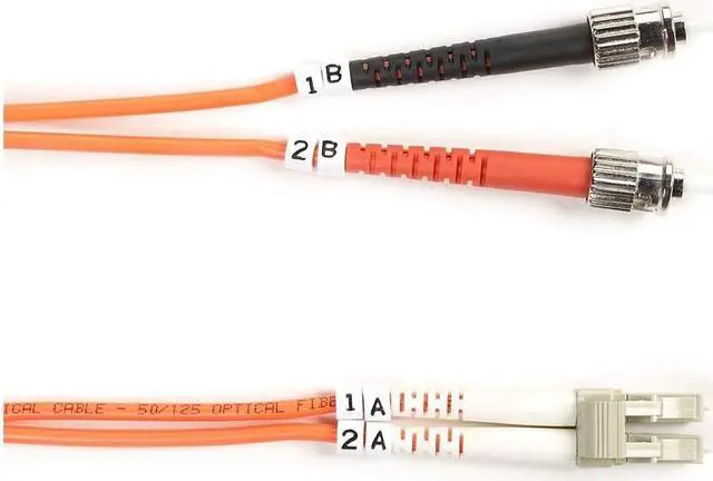 Alt view image 6 of 7 - OM2 50/125 MULTIMODE FIBER OPTIC PATCH CABLE - OFNR PVC, ST TO LC, ORANGE, 3-M (