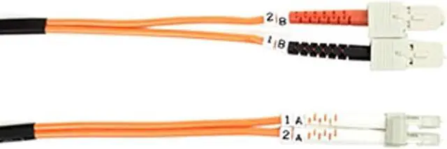 Alt view image 3 of 6 - Black Box FO625-003M-SCLC OM1 62.5-Micron Multimode Fiber Optic Patch Cable - OFNR PVC, LC-SC, Orange, 3m (9.8 ft.)