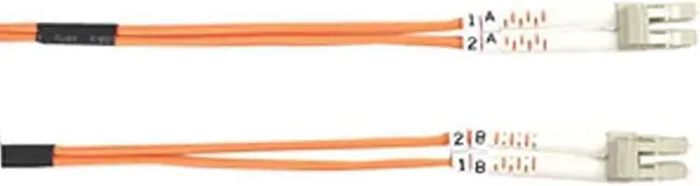 Alt view image 6 of 7 - Black Box FO625-005M-LCLC OM1 62.5-Micron Multimode Fiber Optic Patch Cable - OFNR PVC, LC-LC, Orange, 5 m (16.4 ft.)