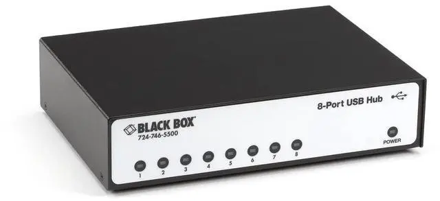 Alt view image 6 of 6 - BlackBox Network Services IC1023A 8port Usb Hub Rs232 Perp
