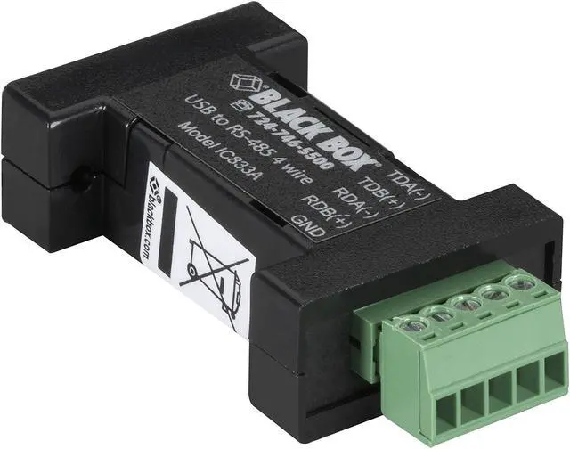 Alt view image 3 of 4 - black box usb 2.0 to rs485 4-wire converter, terminal block, 1-port