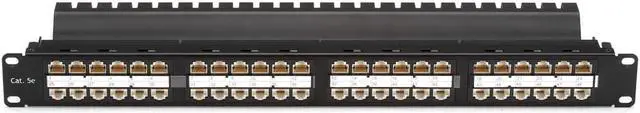 Alt view image 6 of 9 - Black Box SpaceGAIN CAT5e High-Density Feed-Through Patch Panel, Unshielded, 48-Port, 1U