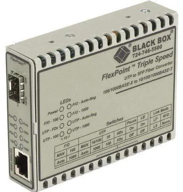 Main image of Gigabit Ethernet(1000-Mbps)Media Converter 10/100/1000-Mbps Copper To 1000-Mbps