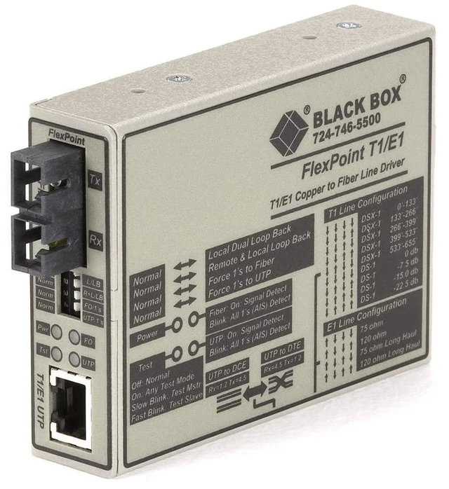 Alt view image 5 of 5 - Black Box FlexPoint Modular Media Converter, RS-232 to Fiber, Single-Mode, 30 km, SC (me662a-ssc)
