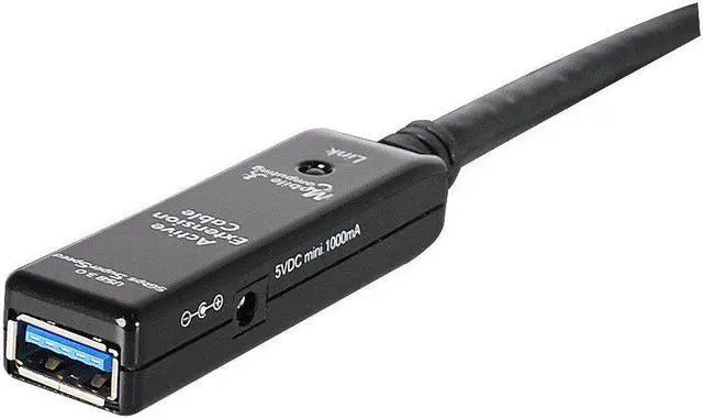 Alt view image 12 of 13 - SIIG JU-CB0811-S1 Black USB 3.0 Active Repeater Cable w/ Power adapter