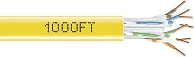 Alt view image 4 of 5 - Black Box EYN872A-PB-1000 1000FT GigaBase 350 Cat.5e Bulk UTP Cable - Yellow