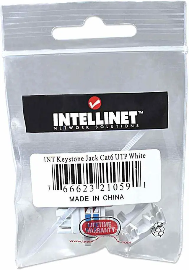 Alt view image 5 of 8 - Manhattan / Intellinet Intellinet Cat6 Keystone Jack  Utp White Punch-down