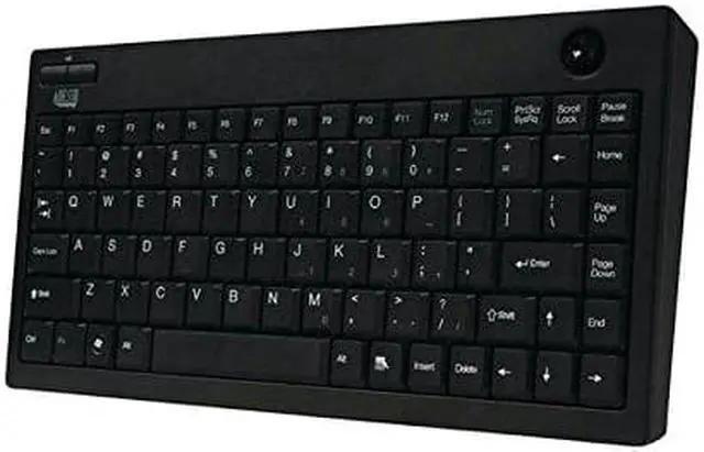 Alt view image 2 of 4 - Adesso WKB-3100UB 2.4 GHz RF wirelss mini keyboard ,built-in Optical trackball with USB mini receiver and receiver pocket (black)