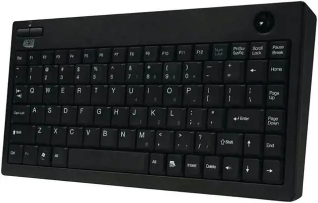 Alt view image 3 of 4 - Adesso WKB-3100UB 2.4 GHz RF wirelss mini keyboard ,built-in Optical trackball with USB mini receiver and receiver pocket (black)
