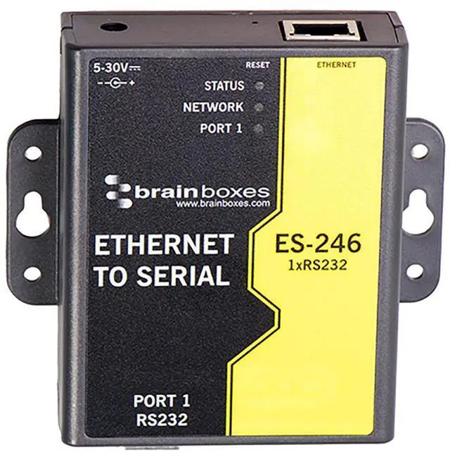 Alt view image 8 of 11 - Brainboxes ES-246 1 Port RS232 Ethernet to Serial Adapter