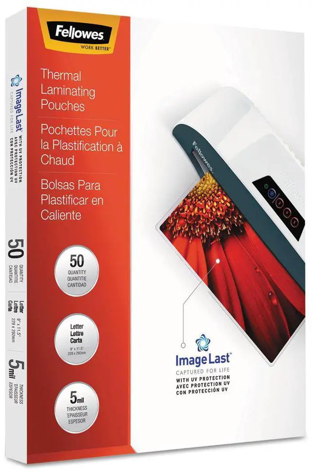 Alt view image 11 of 20 - FELLOWES 5204002 Fellowes 5204002 5mm letter-size laminating pouches 50 pk