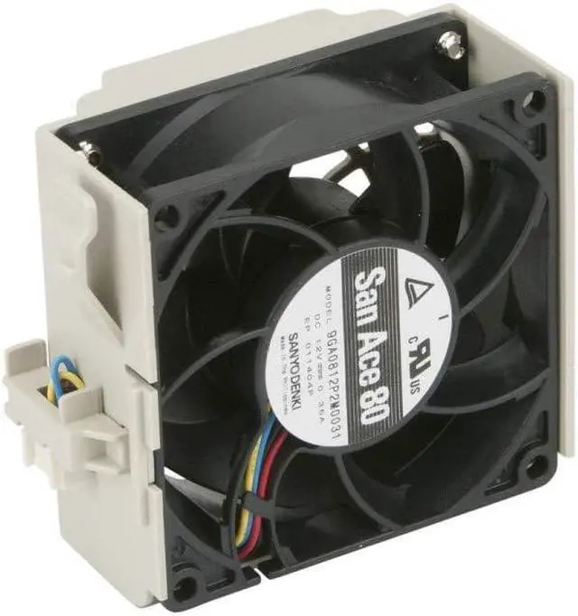 Alt view image 6 of 7 - Supermicro FAN-0125L4 80x32 mm 6.7K RPM SC836 Rear Exhaust Fan w/ Housing