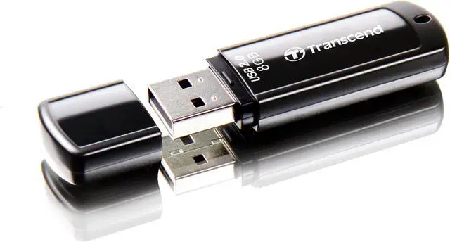 Alt view image 15 of 15 - Transcend JetFlash 350 8 GB USB 2.0 Flash Drive - Black - 1 Pack