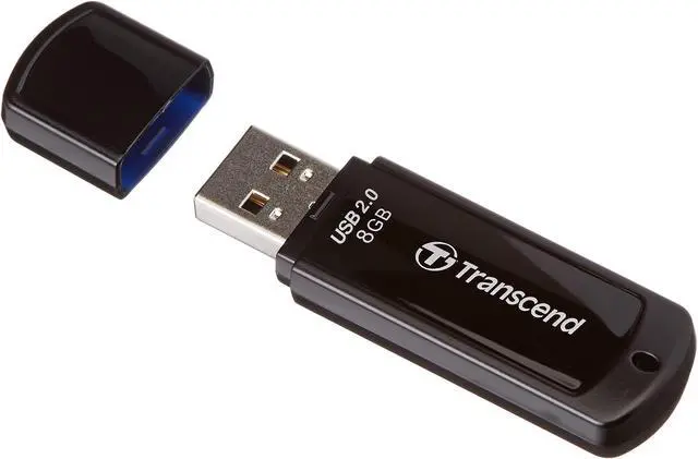 Alt view image 14 of 15 - Transcend JetFlash 350 8 GB USB 2.0 Flash Drive - Black - 1 Pack